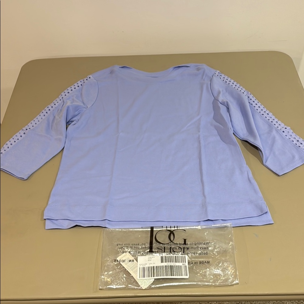 The TOG Shop Lavender Purple Top with Eye Hole Sleeves NWT MP